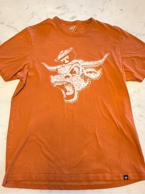 47 Brand Men's UT Texas Longhorns Rust Orange TShirt Texas Longhorn Logo Sz Med